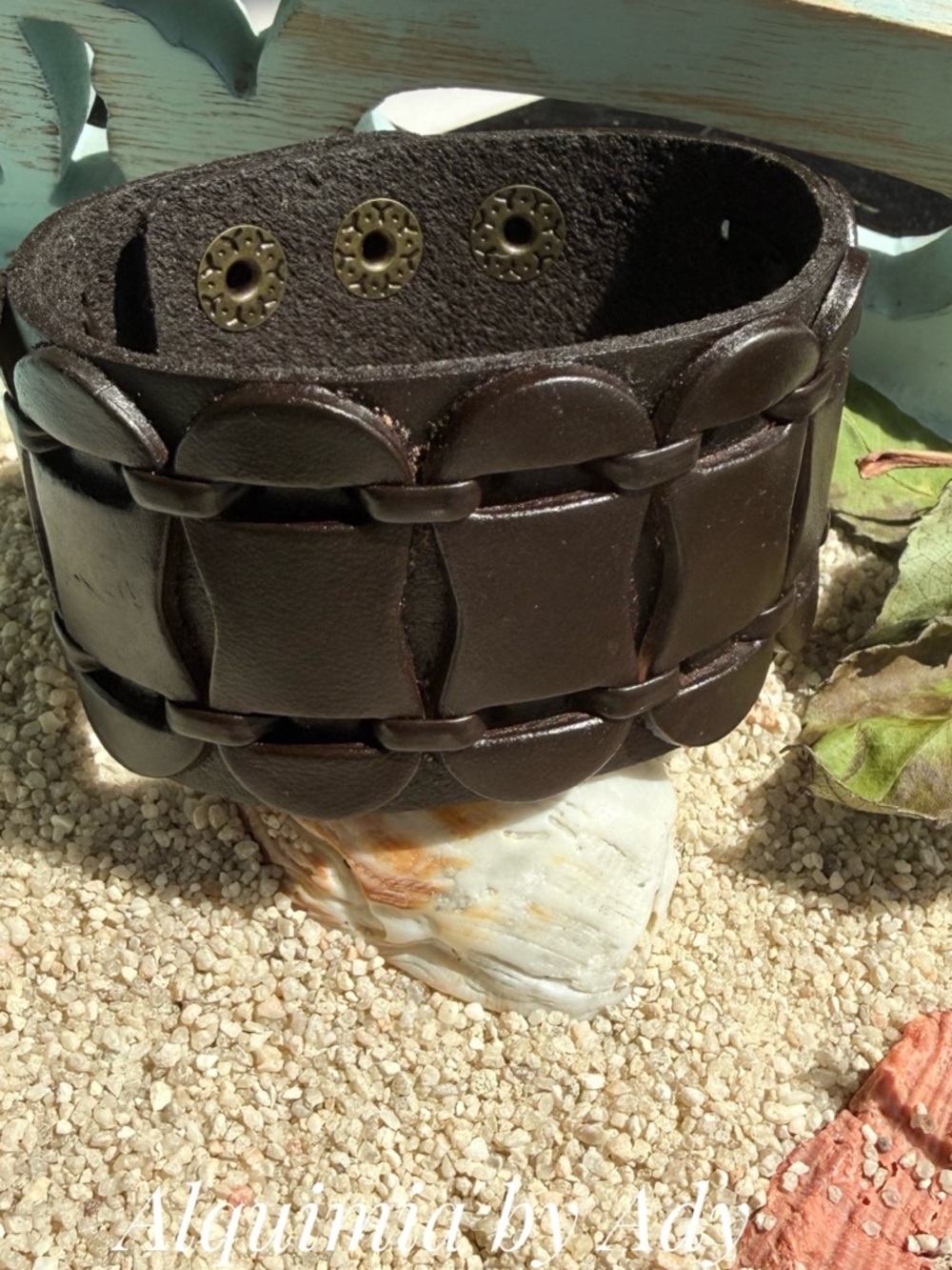 Alquimia Dark Brown Woven Leather Bracelet